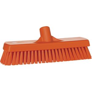 Deck & Wall Scrub Broom - Polyester, 12", Stiff, Orange, Orange, Polypropylene