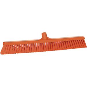 Small Particle Push Broom Head - Polyester, 24", Fine, Orange, Orange, Polypropylene, Euro