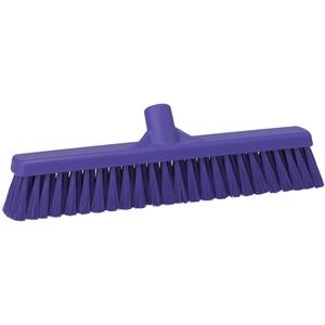 Combo Bristle Push Broom Head - Polyester, 16-1/2", Fine/Coarse, Purple, Purple, Polypropylene, Euro
