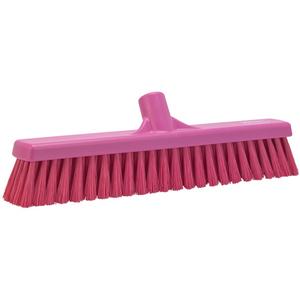 Small Particle Push Broom Head - Polyester, 16-1/2", Fine, Pink, Pink, Polypropylene, Euro