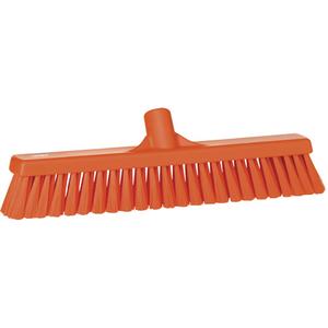 Small Particle Push Broom Head - Polyester, 16-1/2", Fine, Orange, Orange, Polypropylene, Euro