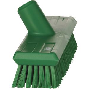 Compact Wall Brush - Deck, Green, 9", Stiff, 3", Polyester, Polypropylene, Stainless Steel