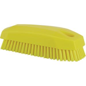 Hand Brush - Nail, Yellow, 5", Stiff, 2", 1-1/2", 0.67", Polyester, Polypropylene, & Stainless Steel