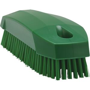 Hand Brush - Nail, Green, 5", Stiff, 2", 1-1/2", 0.67", Polyester, Polypropylene, & Stainless Steel