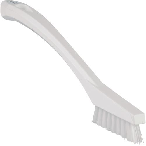 Detail Brush - Machine, White, 8", Extra Stiff, 0.5", 0.9", 0.59", Polyester, Polypropylene, & Stainless Steel
