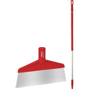 Floor Scraper with Handle - 9-3/5", 55-9/10", Red, 51", Threaded, Aluminum, Stainless Steel & Polyethylene