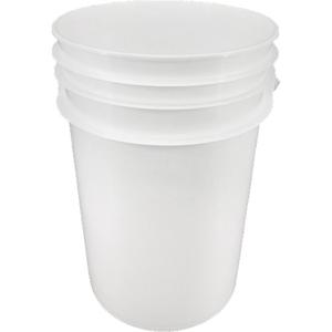 Heavy-Duty Pail - Plastic, 6 gal., 90 mils, White, High Density Polyethylene