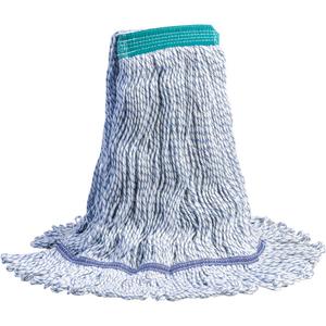 CandyStripe Waxer™ Wet Mop - Floor Finishing, 16 oz., Loop, Rayon, Small, Narrow, Blue & White