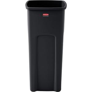 Untouchable® Square Container - 23 US gal., Plastic, Black, 15.5", 16.5", 32.9"