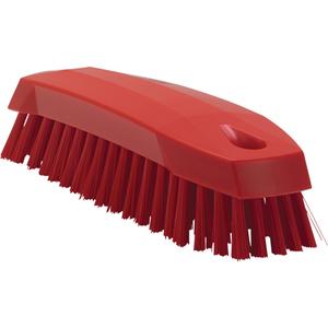 Hand Brush - Scrub, Red, 7", Medium, 1-7/10", 1-1/5", Polypropylene, Polyester
