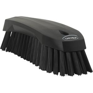 Large Angled Hand Brush - Scrub, Black, 8", Stiff, 2-1/2", 3", Polypropylene, Polyester