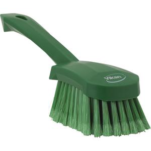 Short-Handled Washing Churn Brush - Scrub, Green, 10", Soft, 2-3/4", 3", Polypropylene, Polyester