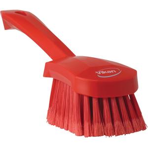 Short-Handled Washing Churn Brush - Scrub, Red, 10", Soft, 2-3/4", 3", Polypropylene, Polyester