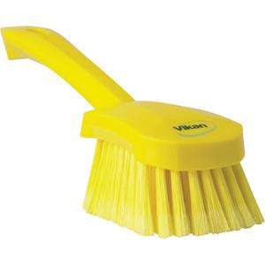 Short-Handled Washing Churn Brush - Scrub, Yellow, 10", Soft, 2-3/4", 3", Polypropylene, Polyester