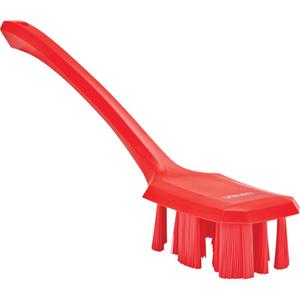 Long Handle UST Brush - Scrub, Red, 15-1/2", Stiff, 2-7/8", 2-3/4", Polypropylene, Polyester