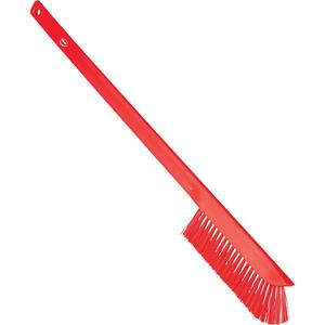 Ultra-Slim Wand Brush - Machine, Red, 23-1/2", Extra Stiff, 0.59", 2.36", Regenerated Polypropylene, Polyester