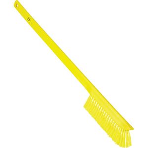 Ultra-Slim Wand Brush - Machine, Yellow, 23-1/2", Extra Stiff, 0.59", 2.36", Regenerated Polypropylene, Polyester