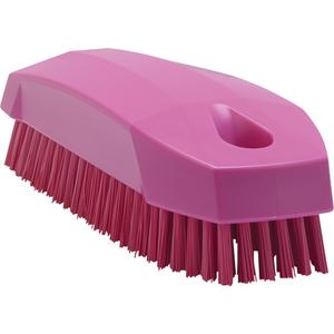 Hand Brush - Nail, Pink, 5", Stiff, 2", 1-1/2", Polypropylene, Polyester