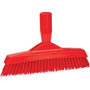 Grout Brush - Machine, Red, 9-1/4", Stiff, 1-1/2", 6-1/4", Polypropylene, Polyester