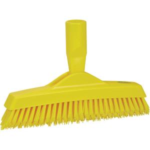 Grout Brush - Machine, Yellow, 9-1/4", Stiff, 1-1/2", 6-1/4", Polypropylene, Polyester
