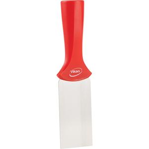 Handle-Mounted Stainless Steel Scraper - 2", 8", Red, 1-1/4", Stainless Steel, Polypropylene, 392°F