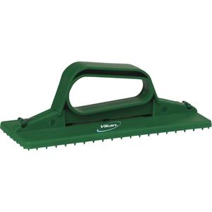 Handheld Cleaning Pad Holder - 9-1/10", 3-4/5", Green, 3", Polypropylene, Stainless Steel/Nylon