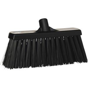 Heavy-Duty Push Broom - Polyester, 13", Stiff, Black, Black, 3", 7", Polypropylene, Stainless Steel