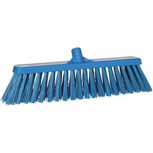 Heavy-Duty Push Broom - Polyester, 20", Stiff, Blue, Blue, 3", 7", Polypropylene, Stainless Steel