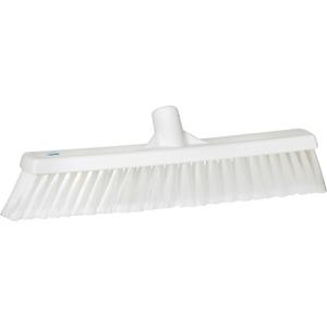 Fine Particle Push Broom - Polypropylene, 16-1/4", Fine/Split, White, White, 2-3/4", 4-1/4", Polypropylene, Stainless Steel