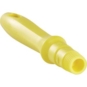Mini Handle - Standard, Polypropylene, 6-1/4", 1-1/4", Euro Threaded, Yellow, Brush/Squeegee/Scraper/Pad Holder, 250°F