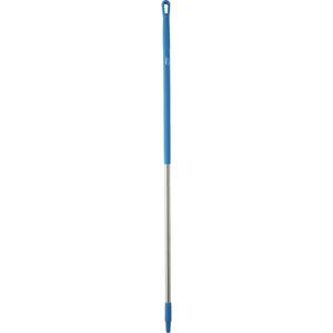 Handle - Ergonomic, Stainless Steel, 59", 1-1/4", Euro Threaded, Blue, Broom/Brush/Squeegee/Scraper/Pad Holder, 250°F, Polypropylene