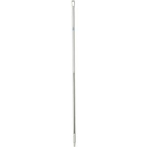 Handle - Ergonomic, Stainless Steel, 59", 1-1/4", Euro Threaded, White, Broom/Brush/Squeegee/Scraper/Pad Holder, 250°F, Polypropylene