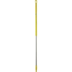Handle - Ergonomic, Stainless Steel, 59", 1-1/4", Euro Threaded, Yellow, Broom/Brush/Squeegee/Scraper/Pad Holder, 250°F, Polypropylene