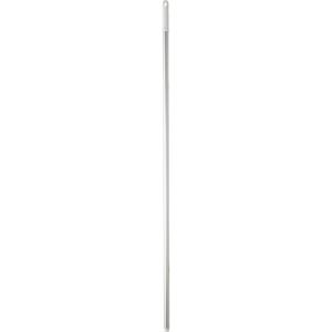 Light-Duty Handle - Standard, Aluminum, 51", 1", Euro Threaded, White, Broom/Squeegee/Scraper, 212°F, Polypropylene