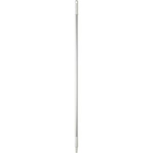 Basic Handle - Standard, Aluminum, 50", 1", Euro Threaded, White, Broom/Squeegee/Scraper, 212°F, Polypropylene