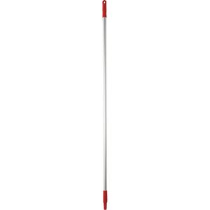 Basic Handle - Standard, Aluminum, 57", 1", Euro Threaded, Red, Broom/Squeegee/Scraper, 212°F, Polypropylene