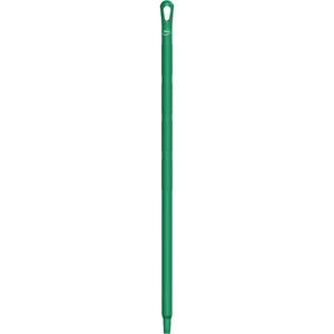 Ultra Hygiene Handle - Standard, Polypropylene, 40", 1-1/4", Euro Threaded, Green, Broom/Brush/Squeegee/Scraper/Pad Holder, 250°F