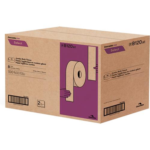 Pro Select® Toilet Paper - 2, Un-Perforated, 900', White, Jumbo - Image 2