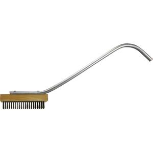 Curved Handle Broiler Brush - 24", Flat Steel Wire