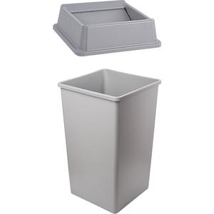 Untouchable® Container with Swing Lid - 35 US gal., Polyethylene, Grey, 42" x 48"