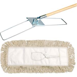 Break-Ezy Dust Mop System - Tie-On, 36", 5", Cotton, 60", Wood, Metal, Cut