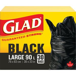 90L Garbage Bags - Regular, 30, Black, Polyethylene, Open Top