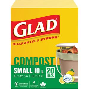 Small Compostable Bags - Regular, 17", 16", Brown, 20, 10 L (3 Gal.)