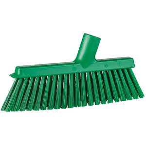 Dustpan Broom with Angled Thread - Polyester, 10", Medium, Green, Green, 1-1/5", 4-3/4", 250°F, Polypropylene