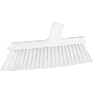 Dustpan Broom with Angled Thread - Polyester, 10", Medium, White, White, 1-1/5", 4-3/4", 250°F, Polypropylene