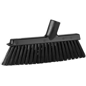 Dustpan Broom with Angled Thread - Polyester, 10", Medium, Black, Black, 1-1/5", 4-3/4", 250°F, Polypropylene