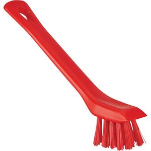Brush with Scraping Edge - Detail, Red, 6", Stiff, 1", 3-1/2", 250°F, Polypropylene