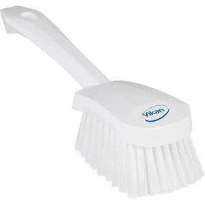 Short-Handled Washing Brush - Scrub, White, 10-1/2", Soft, 2-3/4", 3-1/2", 250°F, Polypropylene