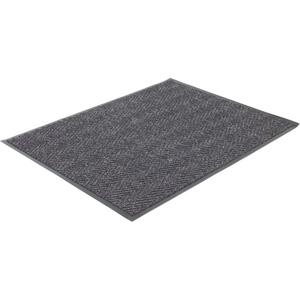 Herringbone Matting - 3', 5', 10', Wiper/Scraper, 1/4", Dark Grey, Vinyl/Polypropylene/PVC/P.E.T. Fibre, Medium-Duty, Loop-Pile/Needle Punched, 5%, 620 g/m² (18 oz/yd²), 1 Year, Chevron