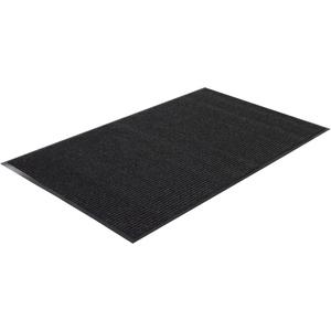 Twin Rib Matting - 2', 3', Wiper/Scraper, 1/4", Charcoal, Vinyl/Polypropylene/PVC, Light-Duty, Ribbed/Needle Punched/Linear, 610 g/m² (18 oz/yd²), 1 Year, 3.42 kg/m² (0.70 lb/ft²)